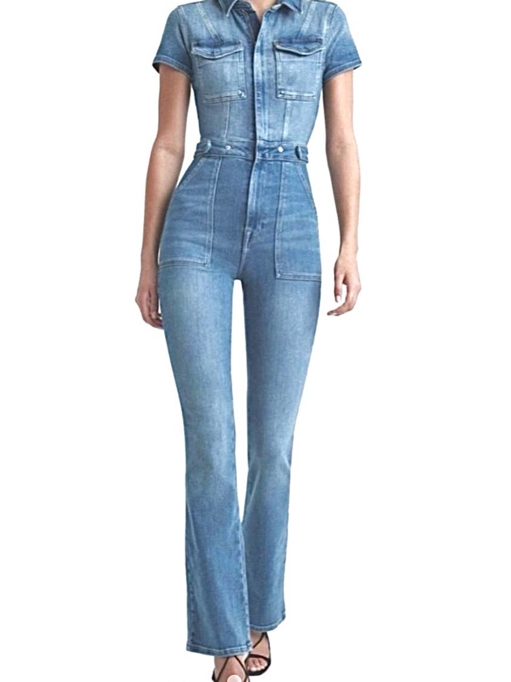 Good American Light Blue Denim Jumpsuit 2 M dressed for success